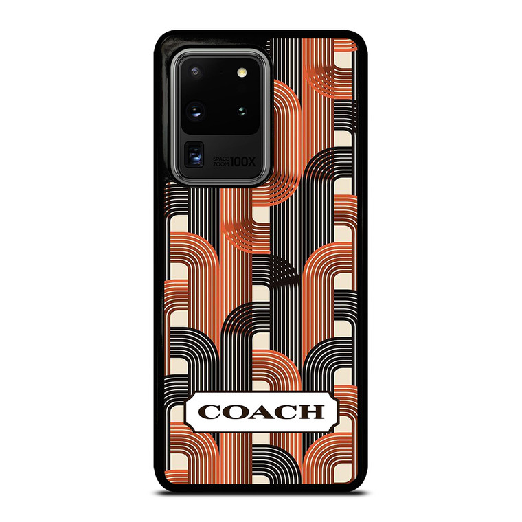 COACH NEW YORK LOGO BLACK BROWN PATTERN Samsung Galaxy S20 Ultra Case Cover