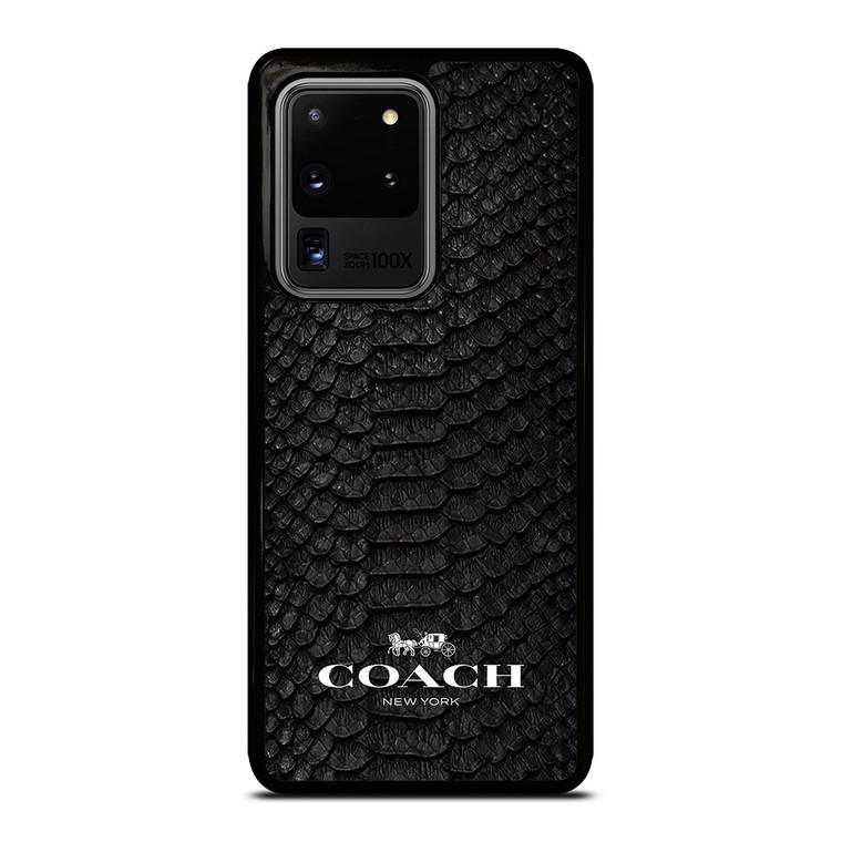 COACH NEW YORK LOGO BLACK SNAKE Samsung Galaxy S20 Ultra Case Cover