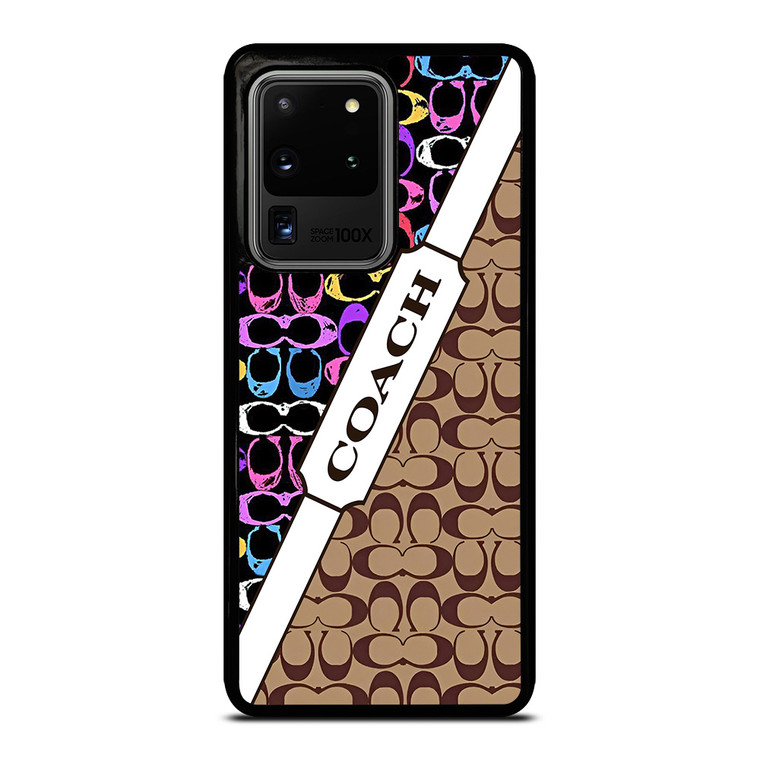 COACH NEW YORK LOGO COLORFULL BROWN PATTERN ICON Samsung Galaxy S20 Ultra Case Cover