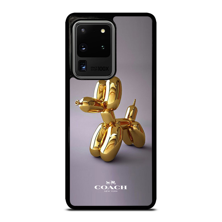 COACH NEW YORK LOGO GOLD DOG BALLOON Samsung Galaxy S20 Ultra Case Cover