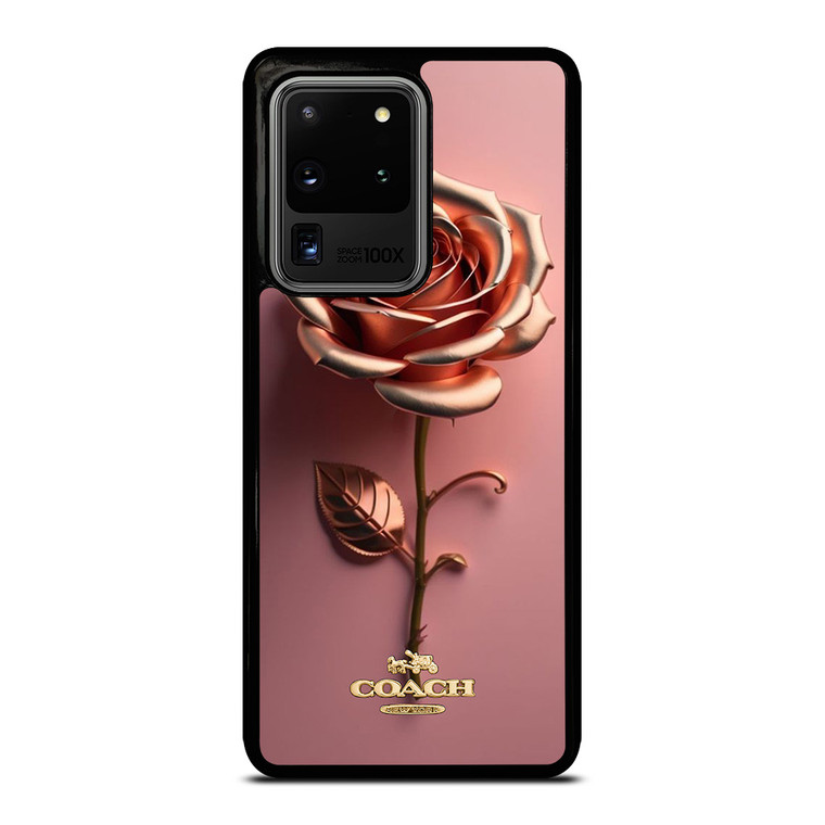 COACH NEW YORK LOGO GOLDEN ROSE Samsung Galaxy S20 Ultra Case Cover