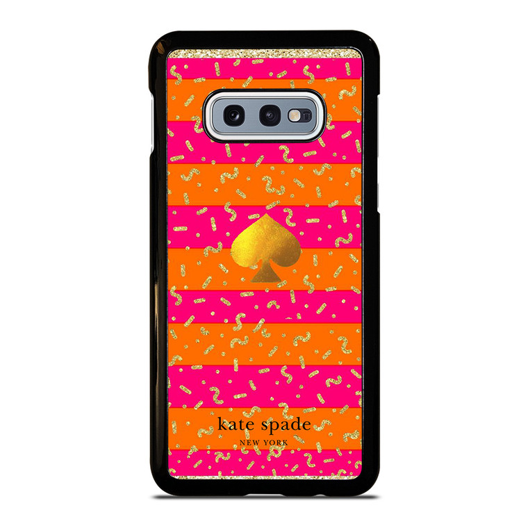 KATE SPADE NEW YORK YELLOW PINK STRIPES GLITTER Samsung Galaxy S10e  Case Cover