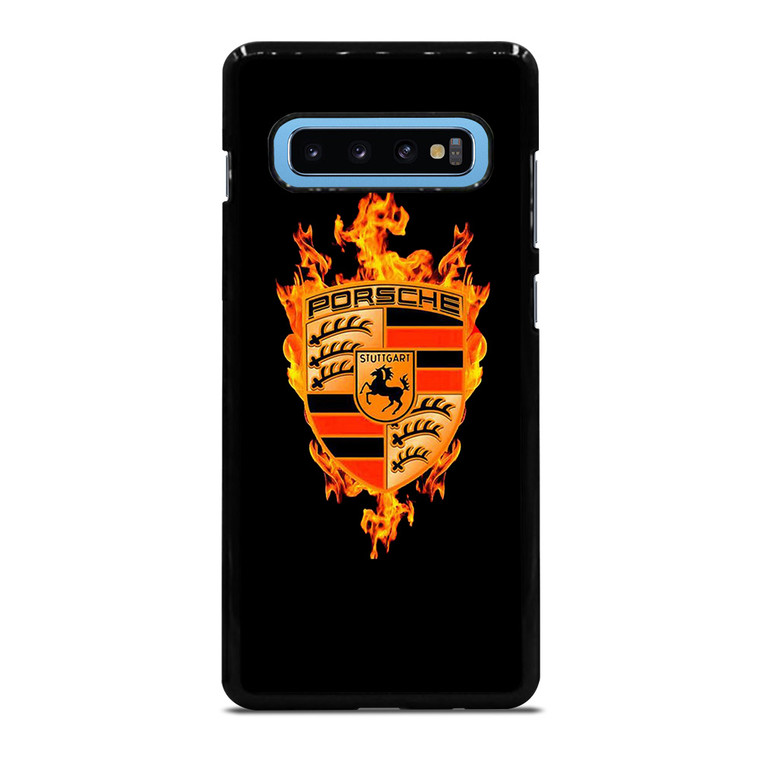 PORSCHE LOGO CAR ON FIRE Samsung Galaxy S10 Plus Case Cover