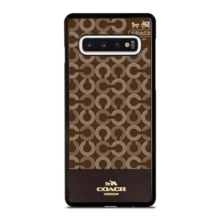 COACH NEW YORK LOGO BRWON EMBLEM Samsung Galaxy S10 Case Cover