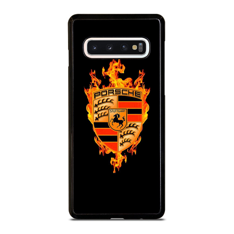 PORSCHE LOGO CAR ON FIRE Samsung Galaxy S10 Case Cover