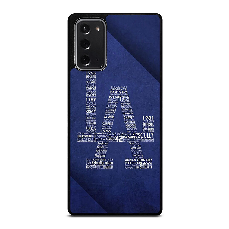 LA DODGERS LOS ANGELES LOGO BASEBALL TEAM TYPOGRAPHY Samsung Galaxy Note 20 Case Cover