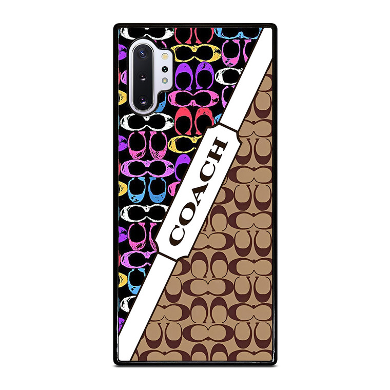COACH NEW YORK LOGO COLORFULL BROWN PATTERN ICON Samsung Galaxy Note 10 Plus Case Cover