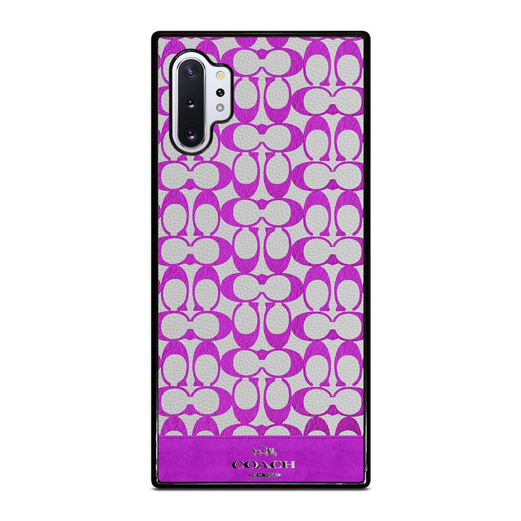 COACH NEW YORK LOGO PATTERN PURPLE EMBLEM Samsung Galaxy Note 10 Plus Case Cover