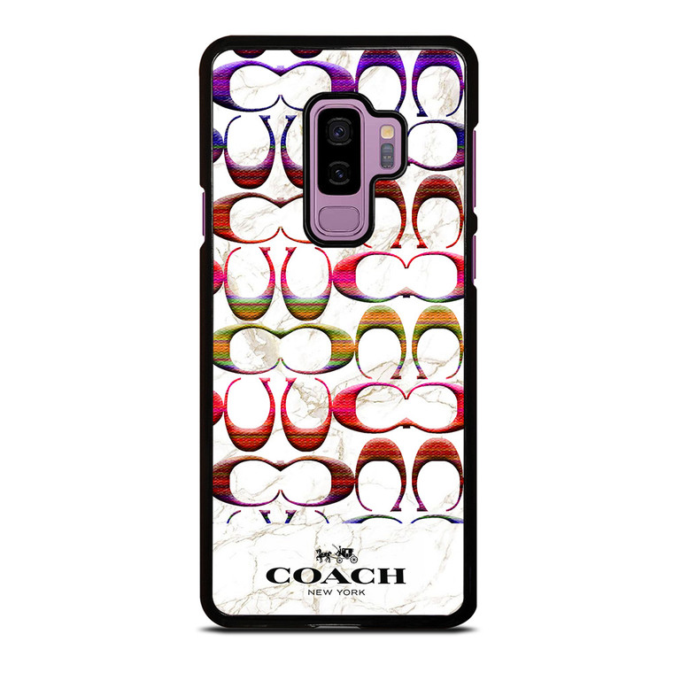 COACH NEW YORK COLORFULL PATTERN MARBLE Samsung Galaxy S9 Plus Case Cover