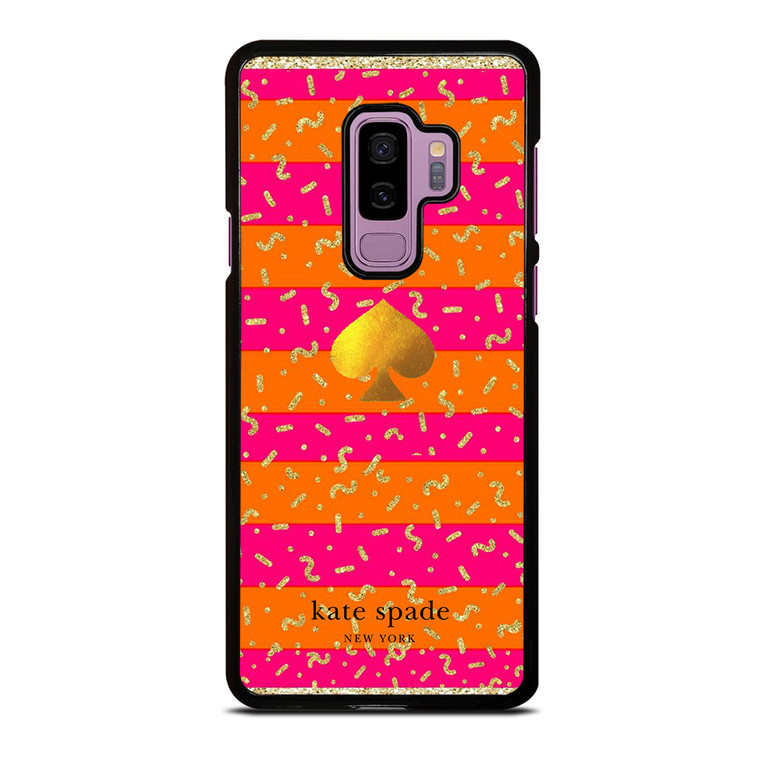 KATE SPADE NEW YORK YELLOW PINK STRIPES GLITTER Samsung Galaxy S9 Plus Case Cover