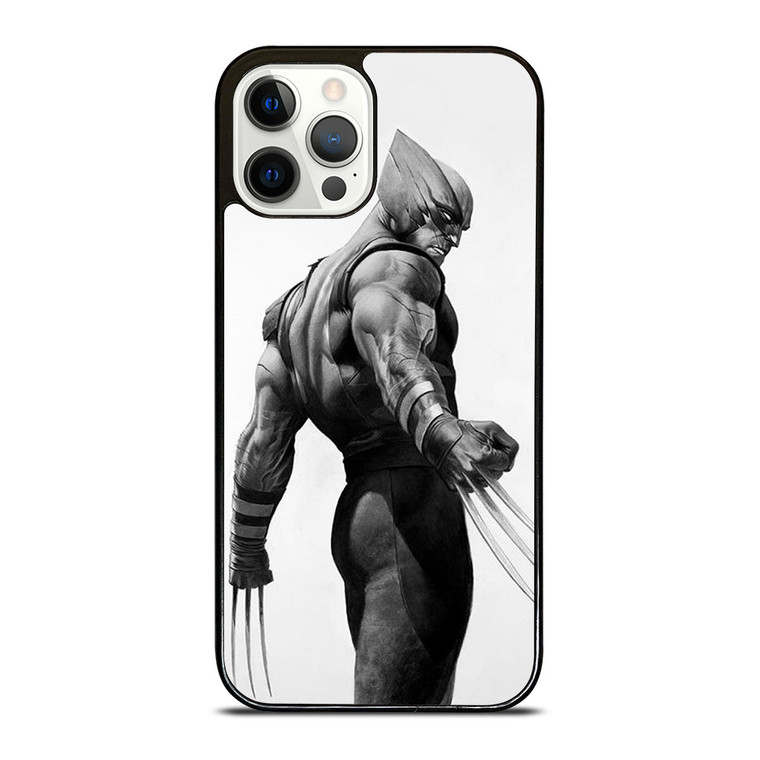 WOLVERINE X-MEN BLACK WHITE ART iPhone 12 Pro Case Cover