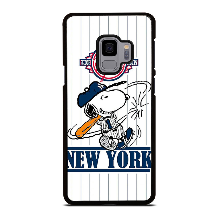 NEW YORK YANKEES LOGO BASEBALL SNOOPY THE PEANUTS Samsung Galaxy S9 Case Cover