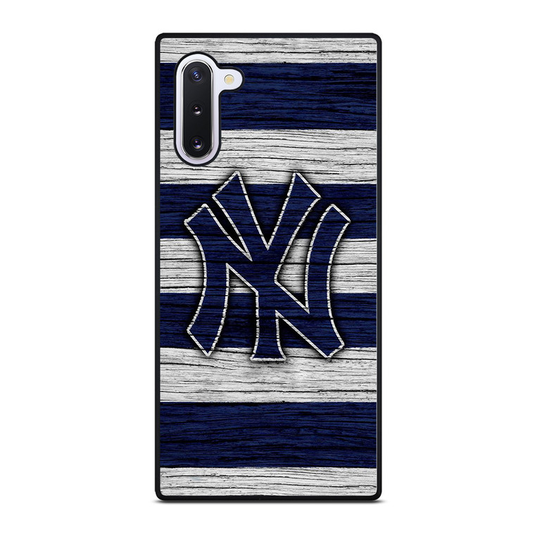 NEW YORK YANKEES BASEBALL TEAM WOODEN LOGO Samsung Galaxy Note 10 Case Cover