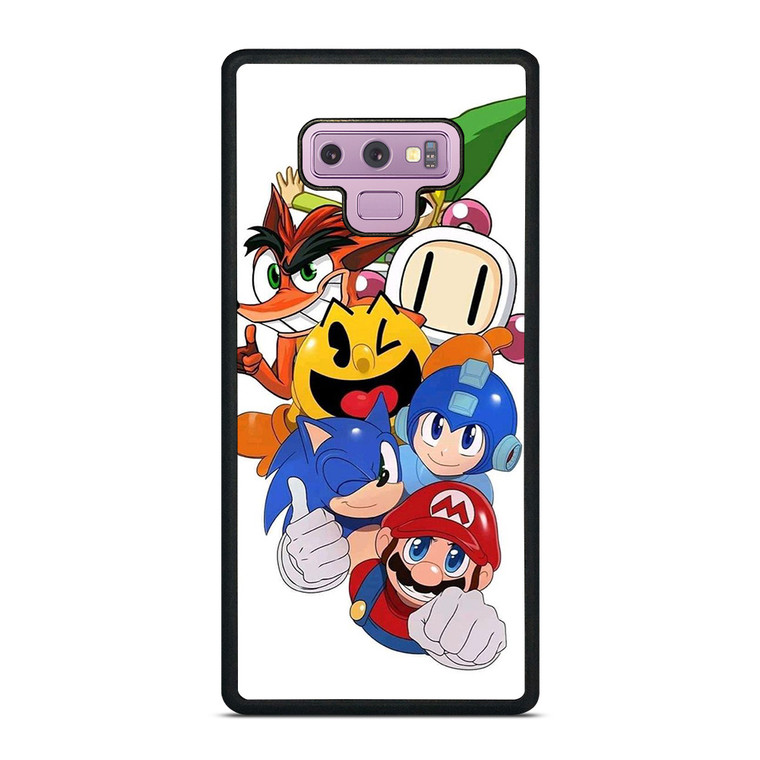 GAME CHARACTER MARIO BROSS SONIC PAC MAN Samsung Galaxy Note 9 Case Cover