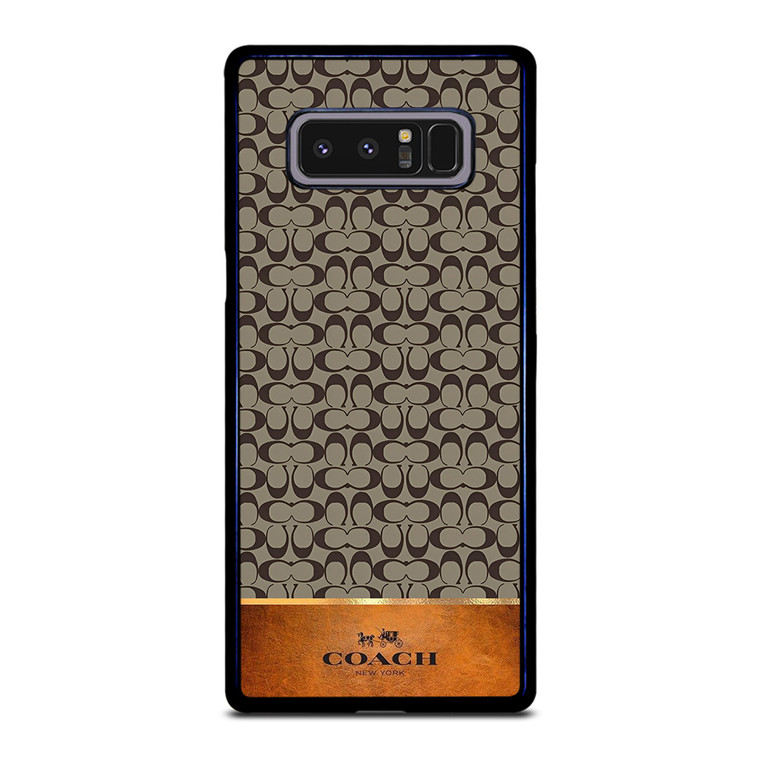 COACH NEW YORK LOGO LEATHER BROWN Samsung Galaxy Note 8 Case Cover