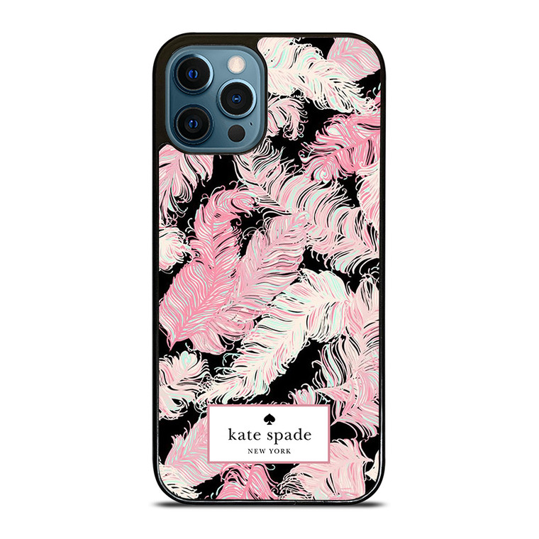 KATE SPADE NEW YORK LOGO PINK FEATHERS iPhone 12 Pro Max Case Cover