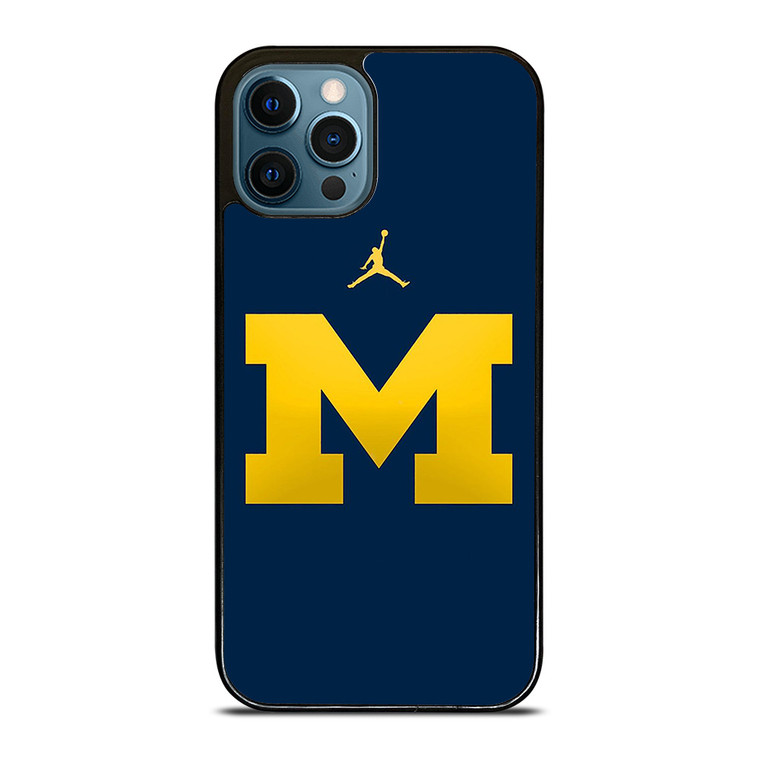 MICHIGAN WOLVERINES AIR JORDAN LOGO FOOTBALL iPhone 12 Pro Max Case Cover