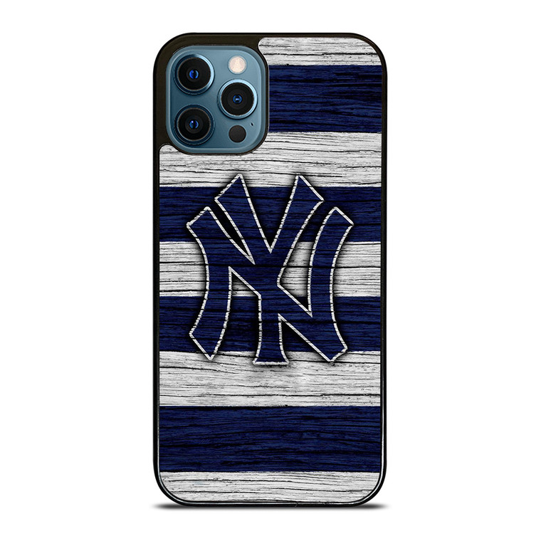 NEW YORK YANKEES BASEBALL TEAM WOODEN LOGO iPhone 12 Pro Max Case Cover