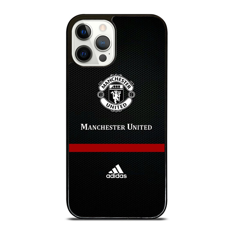 MANCHESTER UNITED FC LOGO FOOTBALL ADIDAS BLACK iPhone 12 Pro Case Cover