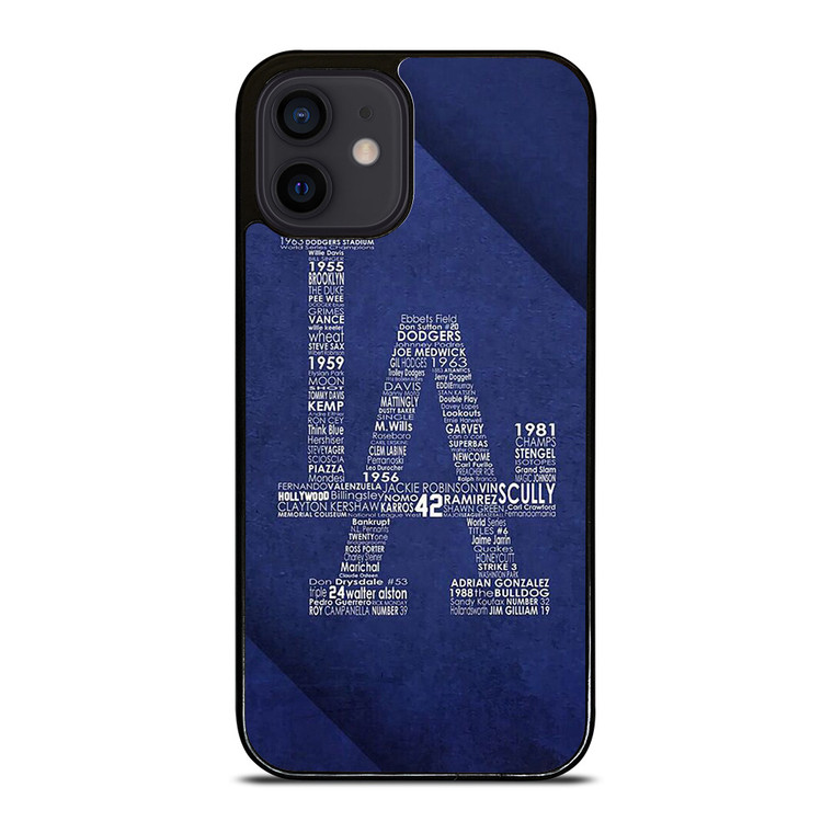 LA DODGERS LOS ANGELES LOGO BASEBALL TEAM TYPOGRAPHY iPhone 12 Mini Case Cover