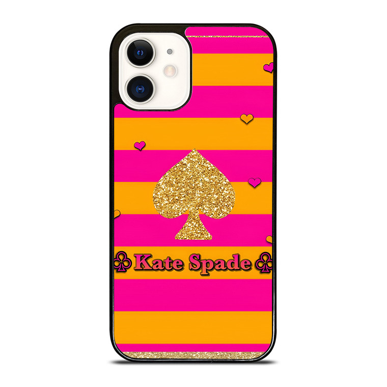 KATE SPADE NEW YORK YELLOW PINK STRIPES ICON iPhone 12 Case Cover