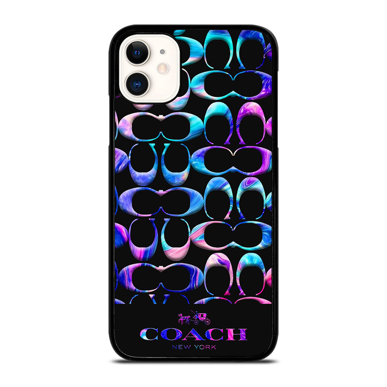 COACH NEW YORK COLORFULL MARBLE PATTERN iPhone 11 Case Cover