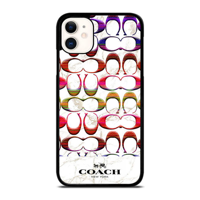 COACH NEW YORK COLORFULL PATTERN MARBLE iPhone 11 Case Cover