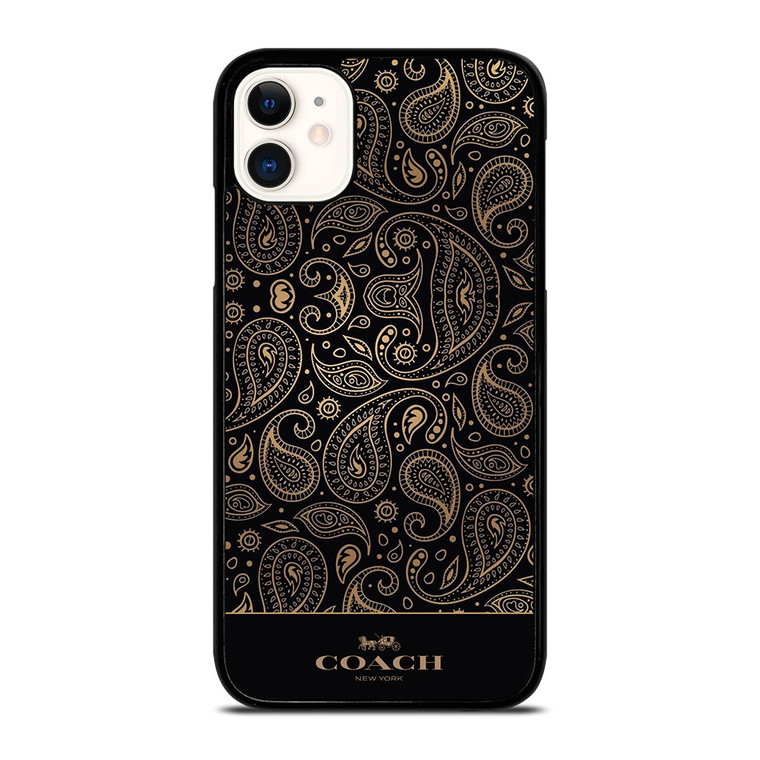 COACH NEW YORK LOGO BATIK BLACK PATTERN iPhone 11 Case Cover