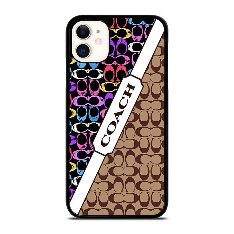 COACH NEW YORK LOGO COLORFULL BROWN PATTERN ICON iPhone 11 Case Cover