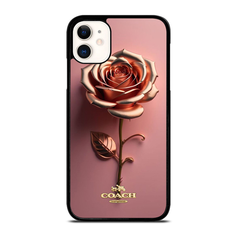 COACH NEW YORK LOGO GOLDEN ROSE iPhone 11 Case Cover