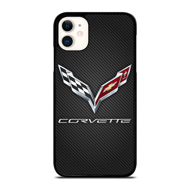 CORVETTE CAR CHEVROLET LOGO CARBON iPhone 11 Case Cover