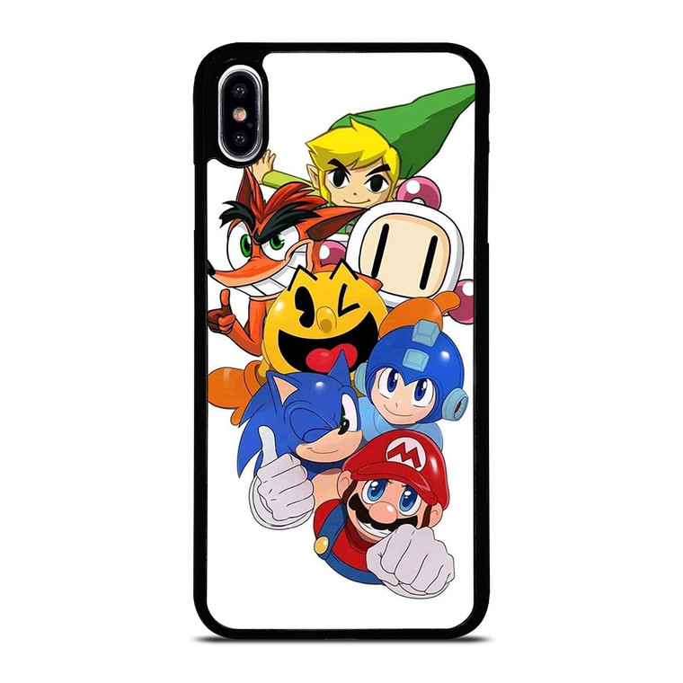 GAME CHARACTER MARIO BROSS SONIC PAC MAN iPhone XS Max Case Cover