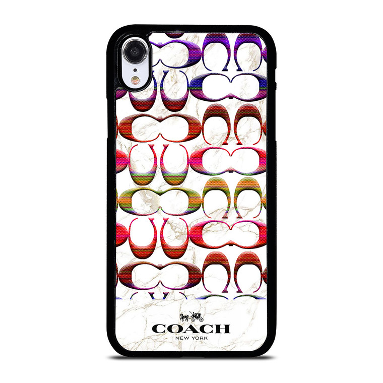 COACH NEW YORK COLORFULL PATTERN MARBLE iPhone XR Case Cover