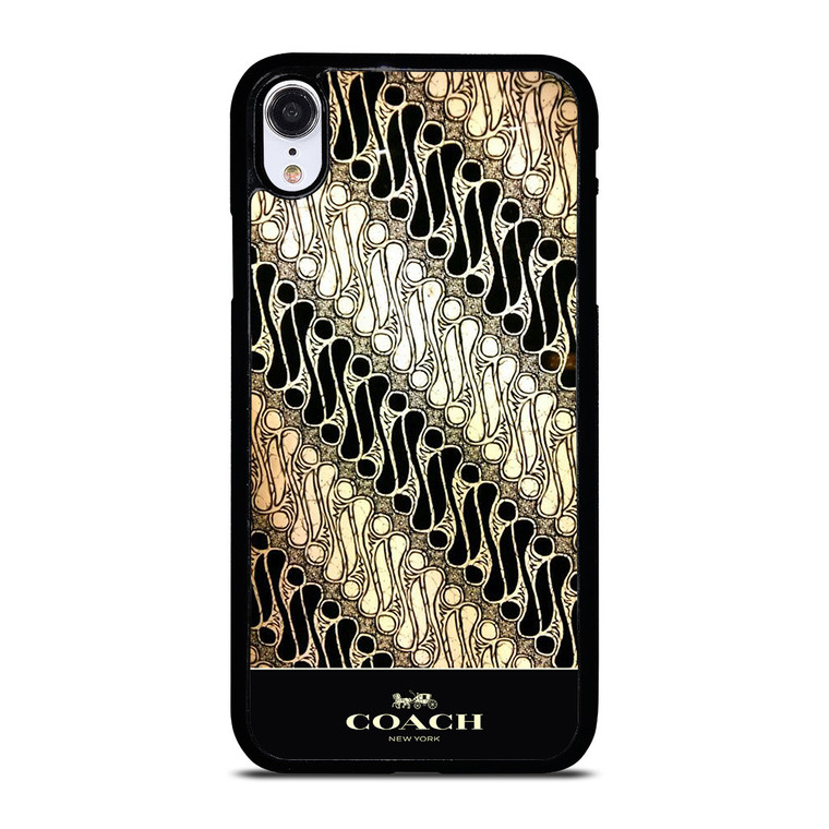 COACH NEW YORK LOGO BATIK PARANG PATTERN iPhone XR Case Cover