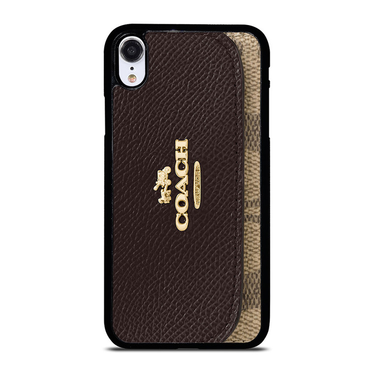 COACH NEW YORK LOGO BROWN WALLET iPhone XR Case Cover