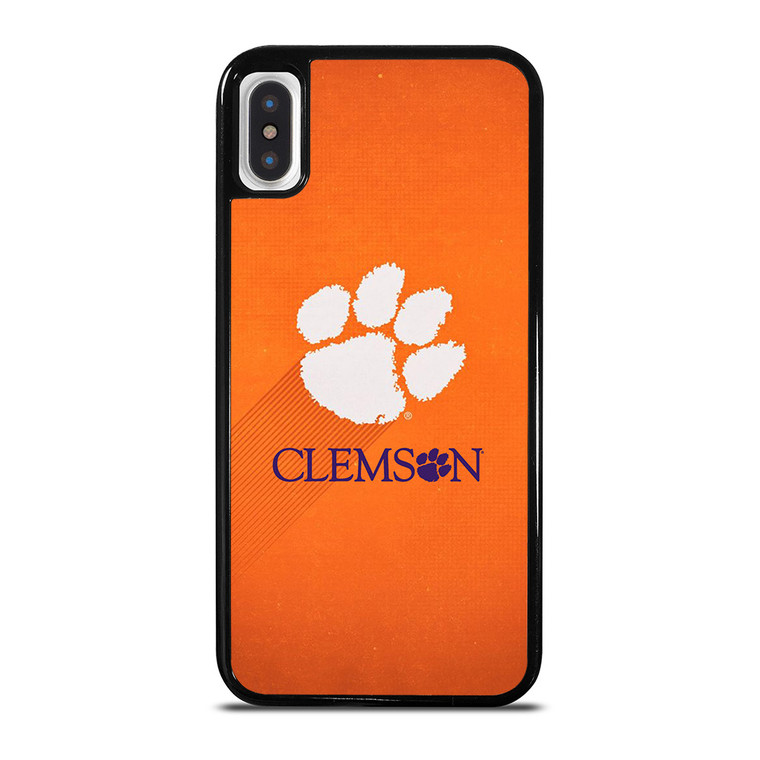 CLEMSON TIGERS LOGO UNIVERSITY FOOTBALL PAW ICON iPhone X / XS Case Cover
