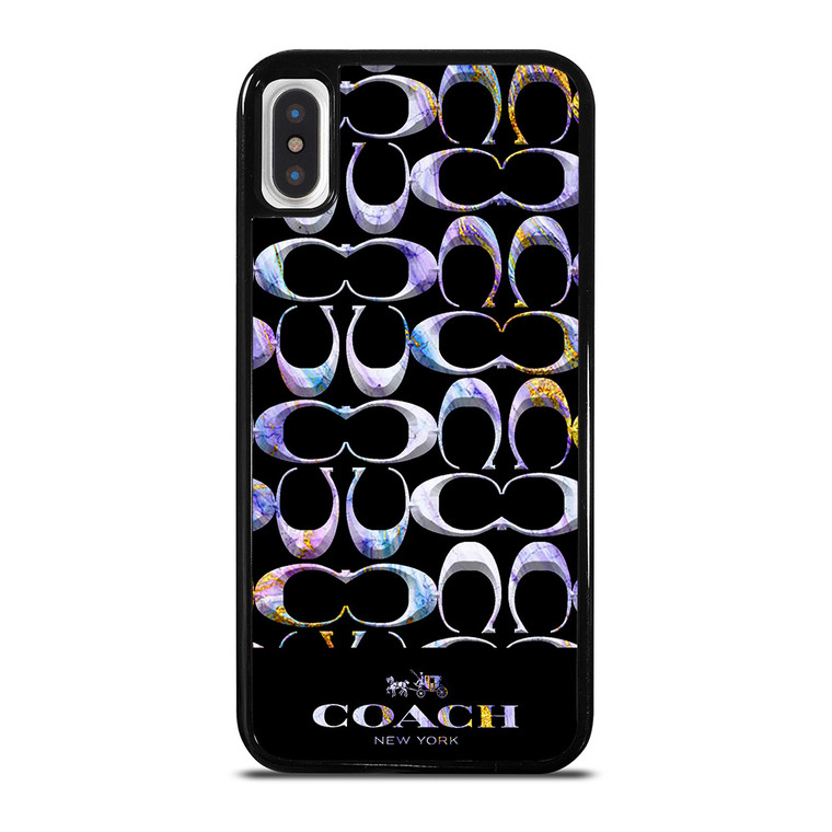 COACH NEW YORK COLORFULL MARBLE ICON iPhone X / XS Case Cover