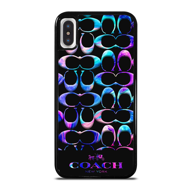 COACH NEW YORK COLORFULL MARBLE PATTERN iPhone X / XS Case Cover