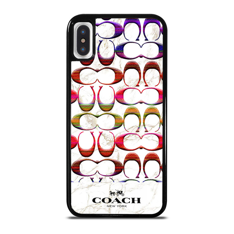 COACH NEW YORK COLORFULL PATTERN MARBLE iPhone X / XS Case Cover