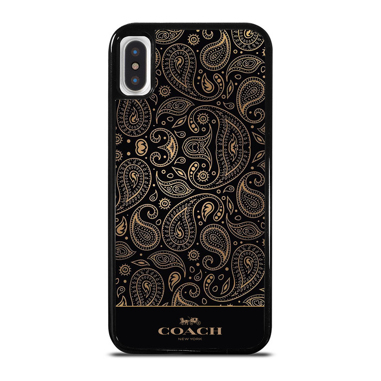 COACH NEW YORK LOGO BATIK BLACK PATTERN iPhone X / XS Case Cover