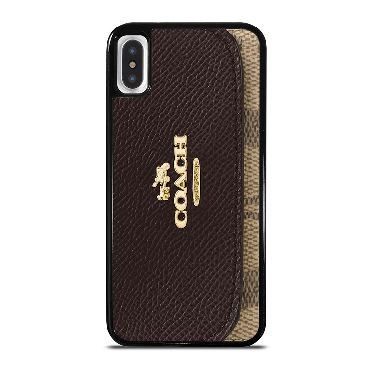COACH NEW YORK LOGO BROWN WALLET iPhone X / XS Case Cover