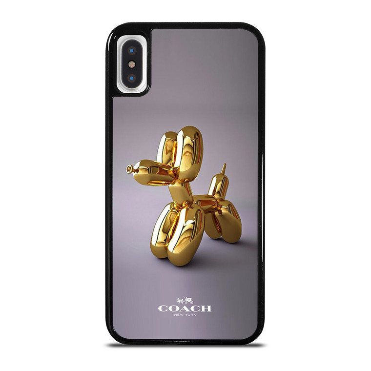COACH NEW YORK LOGO GOLD DOG BALLOON iPhone X / XS Case Cover