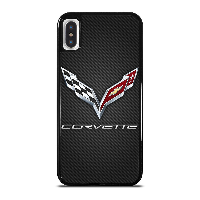 CORVETTE CAR CHEVROLET LOGO CARBON iPhone X / XS Case Cover