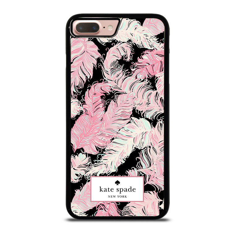 KATE SPADE NEW YORK LOGO PINK FEATHERS iPhone 8 Plus Case Cover