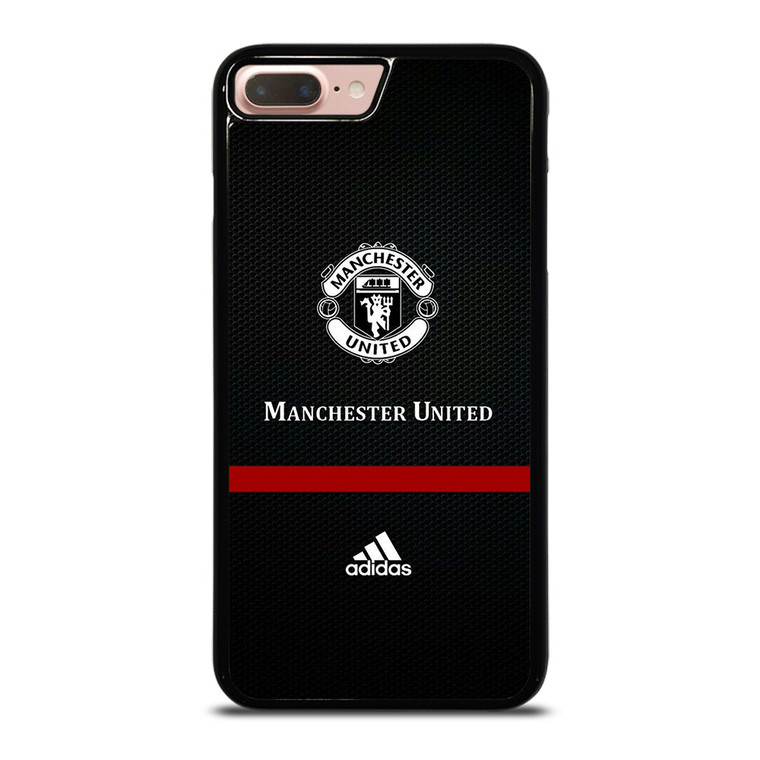 MANCHESTER UNITED FC LOGO FOOTBALL ADIDAS BLACK iPhone 8 Plus Case Cover
