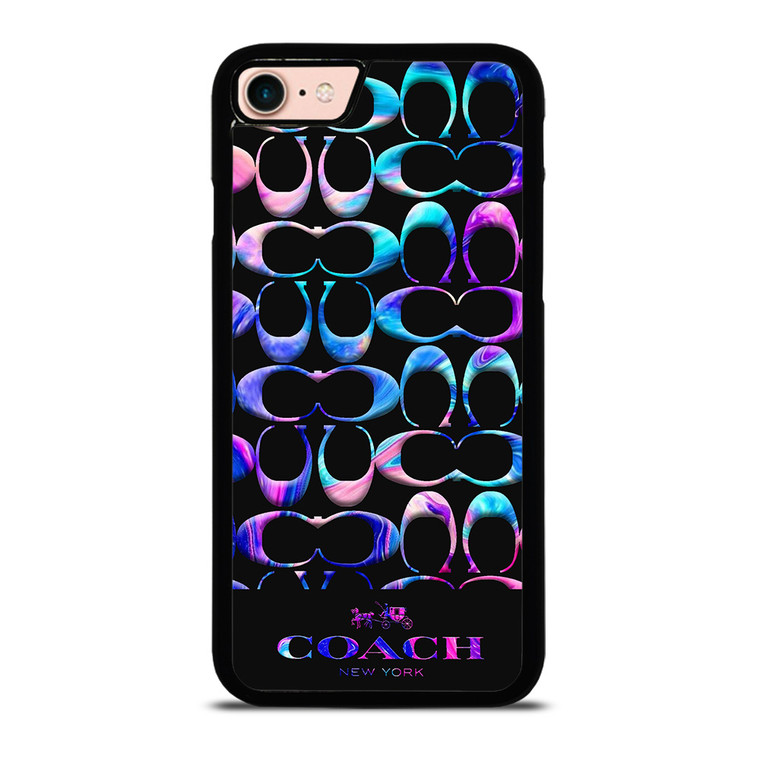 COACH NEW YORK COLORFULL MARBLE PATTERN iPhone 8 Case Cover