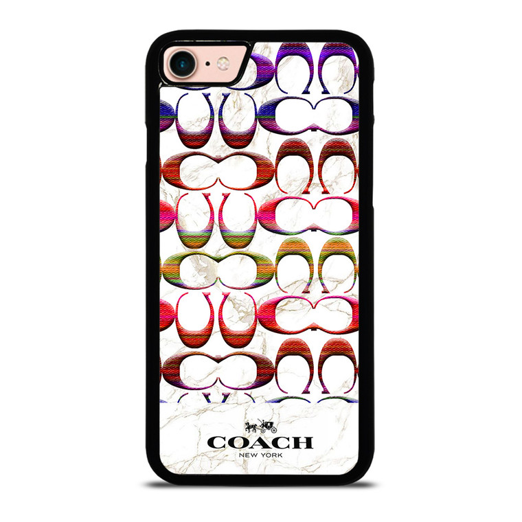 COACH NEW YORK COLORFULL PATTERN MARBLE iPhone 8 Case Cover