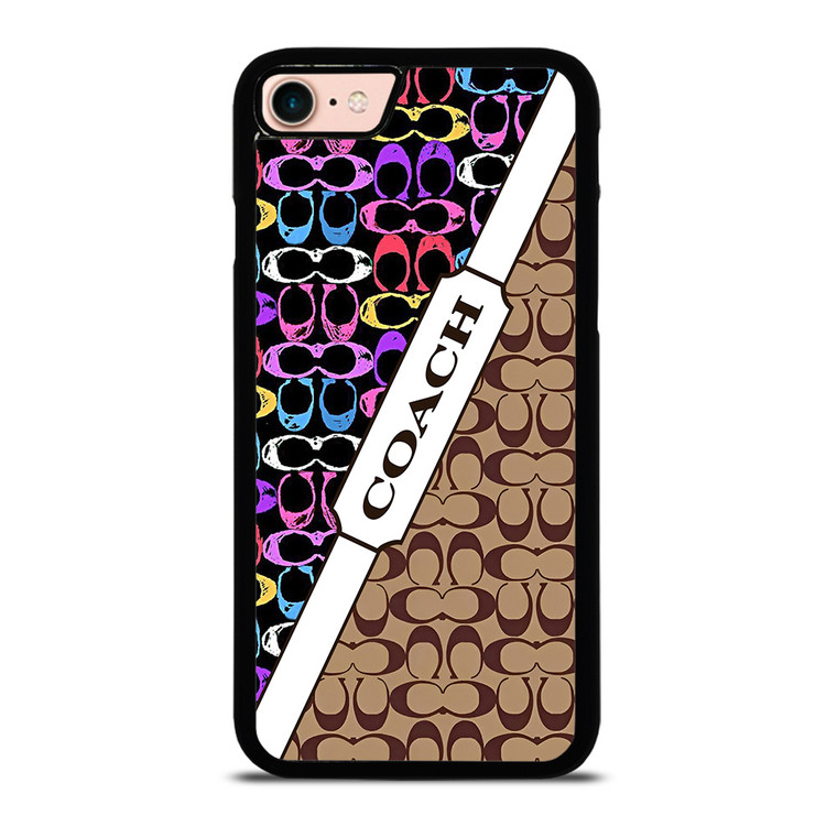 COACH NEW YORK LOGO COLORFULL BROWN PATTERN ICON iPhone 8 Case Cover