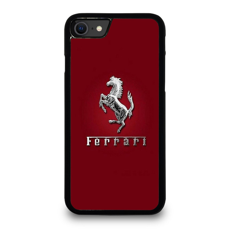 FERRARI LOGO SILVER EMBLEM iPhone SE 2020 Case Cover