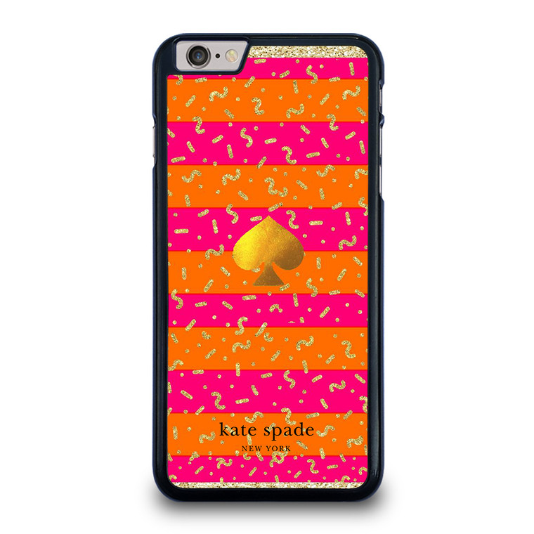 KATE SPADE NEW YORK YELLOW PINK STRIPES GLITTER iPhone 6 / 6S Plus Case Cover